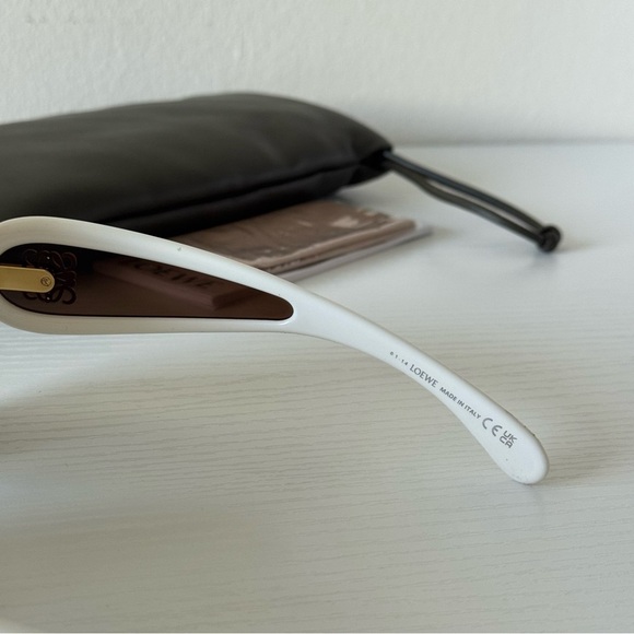 New! Loewe Wave Sunglasses, White/Gold, LW40131I 25G, Authentic - Picture 7 of 9
